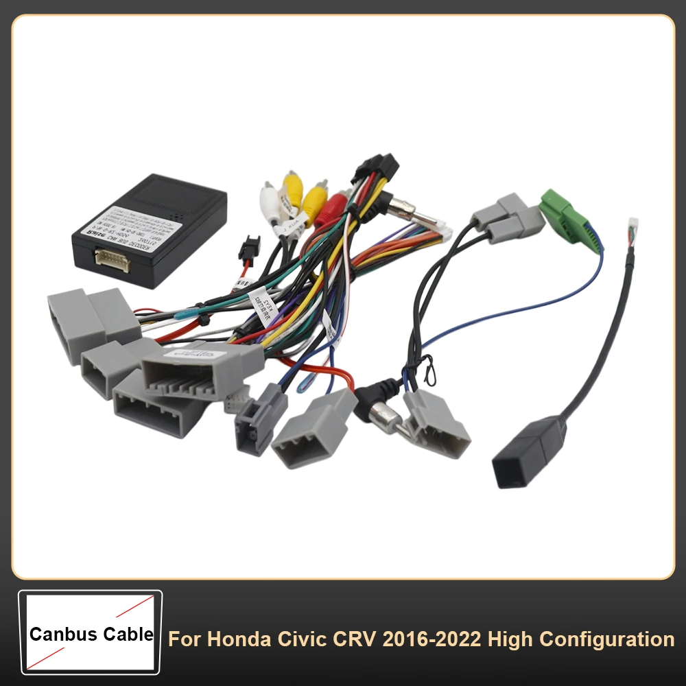 HD‑RZ‑06 Stereo Harness Cable Adapter Canbus With Digital Power Amplifier For Honda Civic CR‑V 2016‑2022 High Configuration