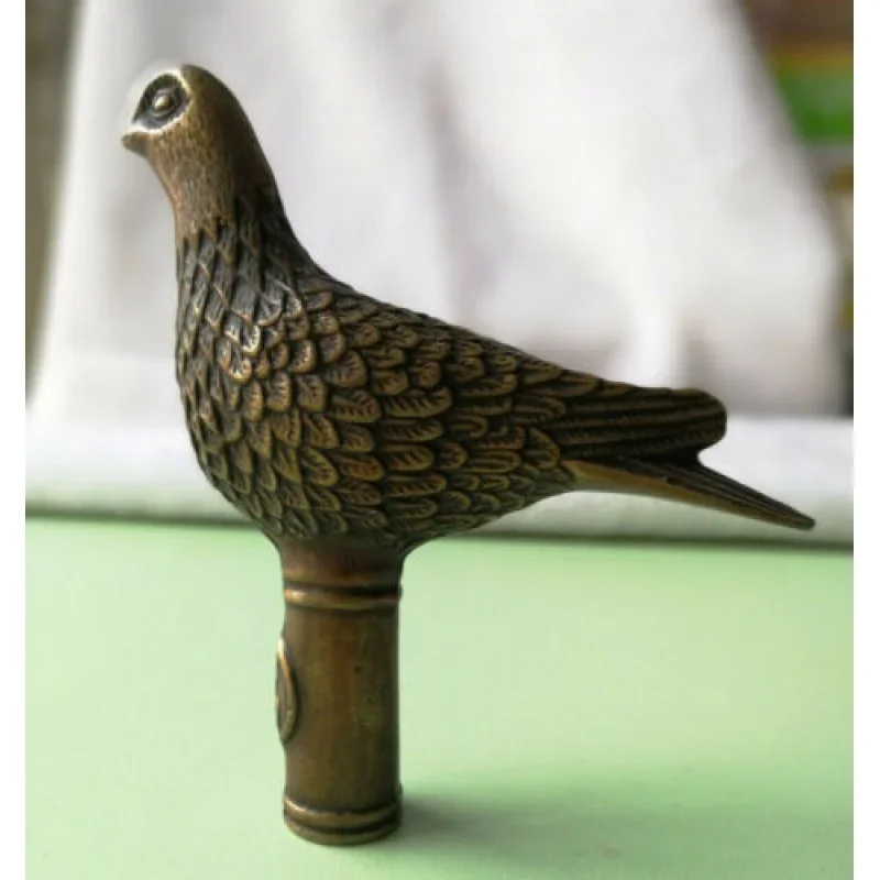 Antique Victoria Cane with Bronze Pigeon Head Control Bird Pigeon