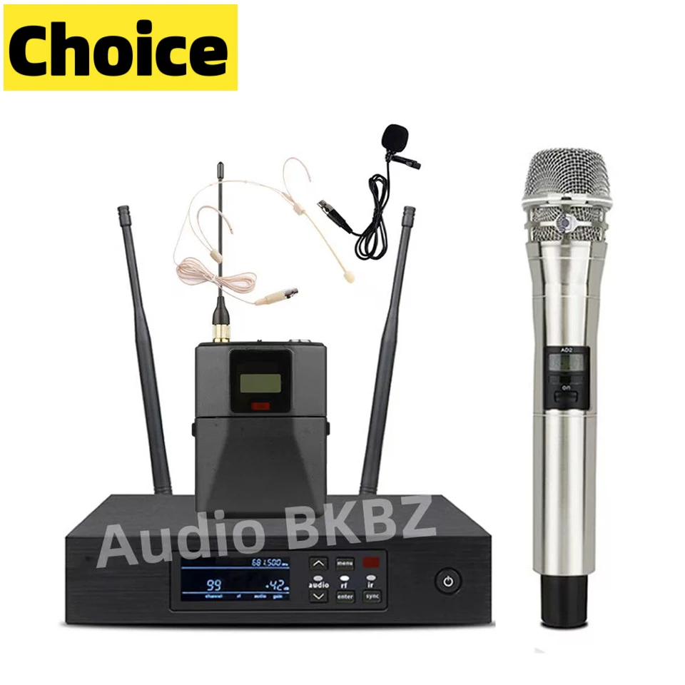 QLXD-KSM8 Silver FullSet 600MHz Professional Wireless Microphone Bodypack MIC Stage Performance Wedding Party