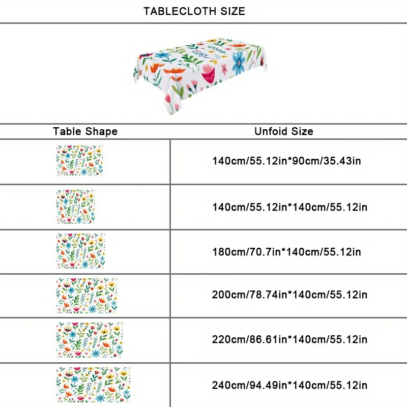 1pc Soft Fashionable Aesthetic Colorful Hand-Painted Floral Tablecloth, Machine Washable And Easy to Clean, Dining Table / Coffee Table / Desk / Couch Table, Picnic / Outdoor Dining Table / Camping Table, Exquisite Life, Home Textiles