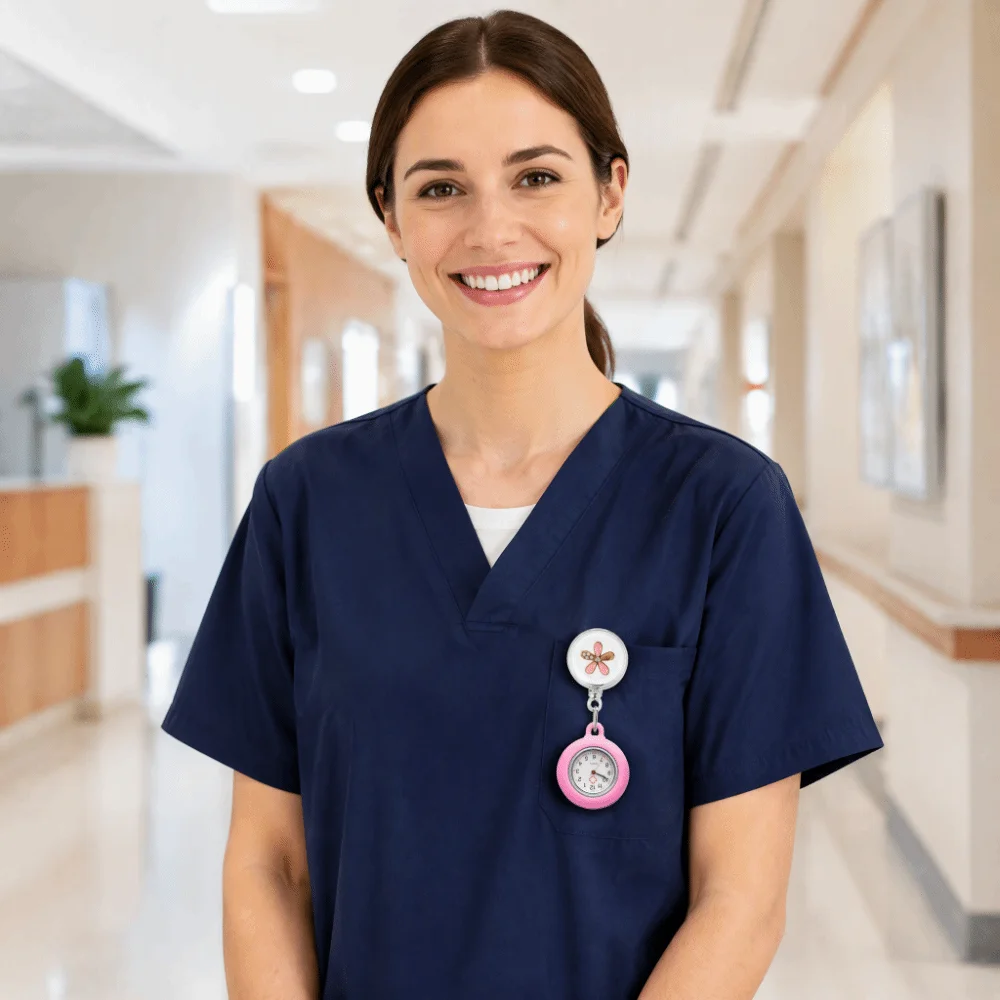 Retractable Badge Reel Retractable Nurse Watch Decorative Pendant Practical Retractable Pocket Watch Anti-Lost Nurse Watch