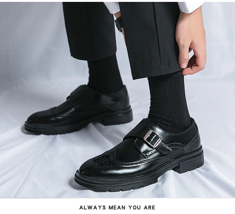 High Quality Brogues Party Wedding Shoes For Men Formal Office Men's Dress Shoes Slip On Casual Leather Business Loafers Shoes