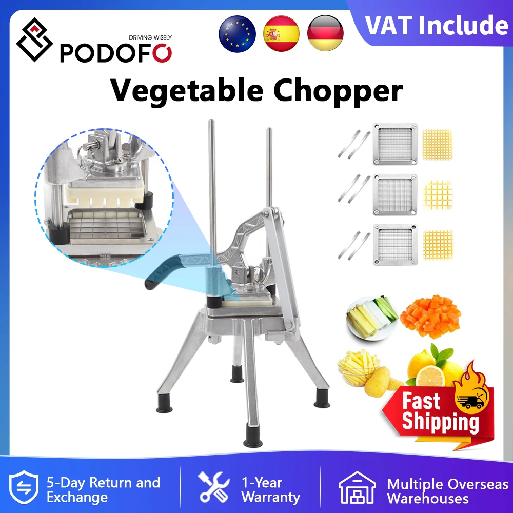 Podofo 1/2 3/8 1/4 pollici tritatutto di verdure in acciaio inossidabile taglierina per patate Dicer affettatrice di frutta per la cucina di casa del ristorante