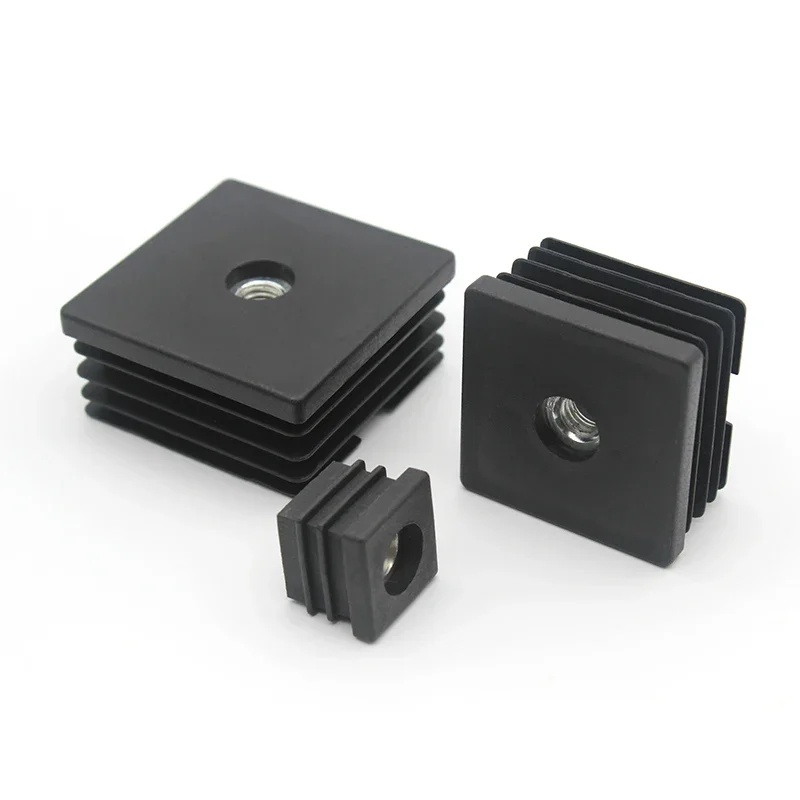 Pipe Plugs 15 16 19 20 25 30 38 40 50 Black Square Hole Plugs with Nut Hole Furniture Tube Cover Leg Blanking End Cover Caps image 5