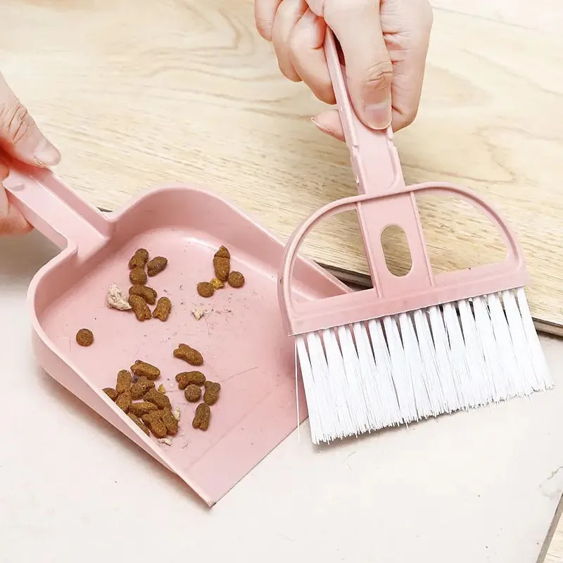 Dog Hamster Dustpan Small Broom Set Pet Professional Cleaning Tools Rabbit Pooper Scooper Guinea Pig Toilet Broom Accessories