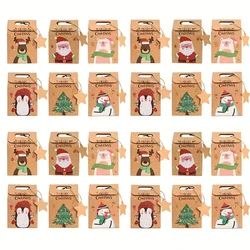 6/12/24pcs Christmas Advent Calendar Gift Boxes House Shape Candy Cookie  Box With Stickers Ribbon DIY Present Packaging Boxes