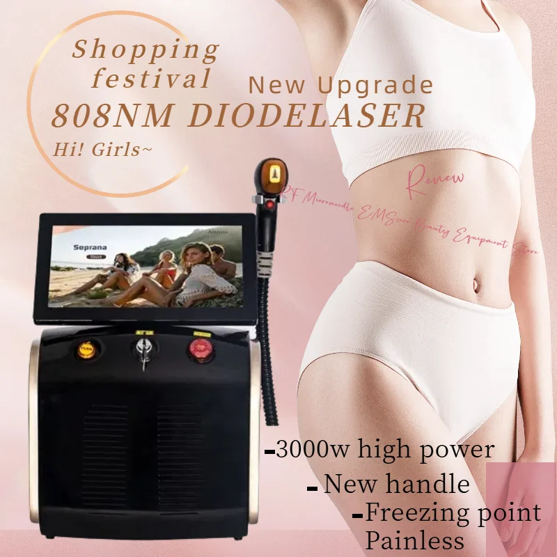 

Diode Ice Titanium Professional Laser Body Hair Removal Machine Portable 808 755 1064 Alexandrite Device 3 waves Permanent