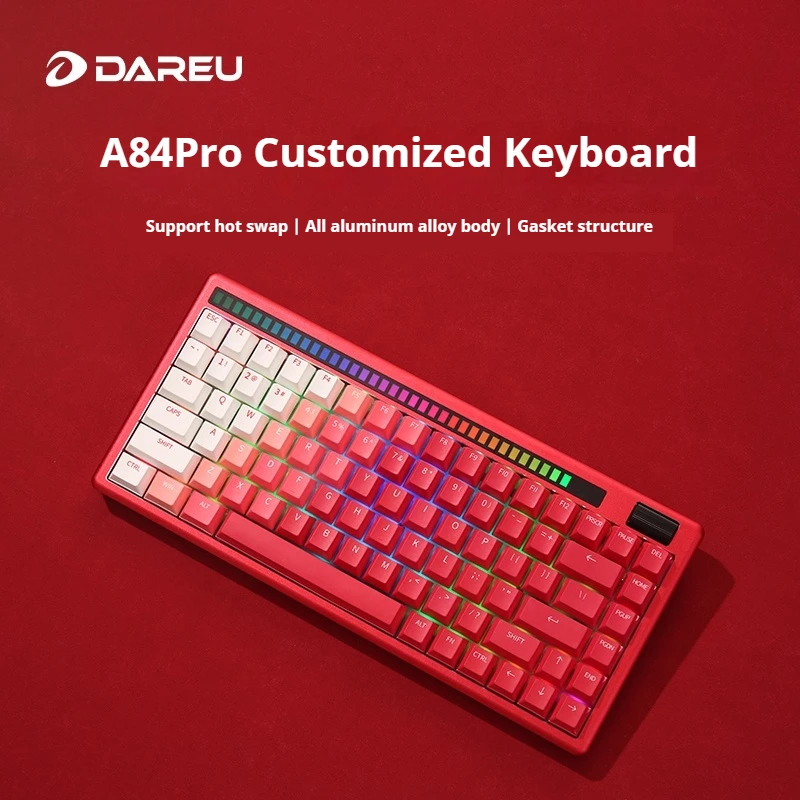 DAREU A84 PRO Mechanical Three Mode Keyboard Wireless Bluetooth 84Keys Hot Swap Customized Mechanical Keyboard For E-Sports Game