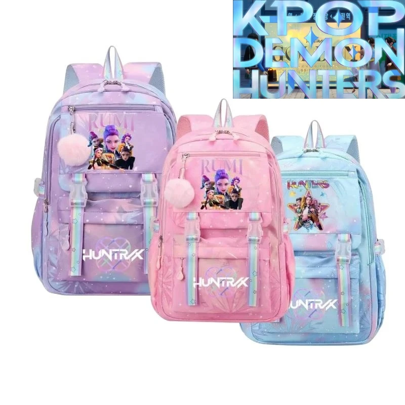 

Hot KPop Demon Hunters Anime Printed Daypack, Lightweight Schoolbag, Casual Travel Commute Knapsack for Women and Girls