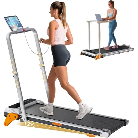 Portable Treadmill with Incline and Handle Bar for Home Office Under Desk Use Compact Small Space Walking Pad for Daily Exercis