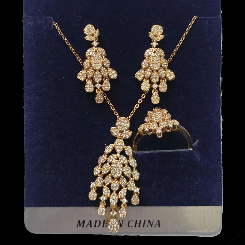 Jewelry Sets HADIYANA Vintage Elegant Wedding Bridal Crystal Jewels Cubic Zirconia CN4211 Accessories For Women