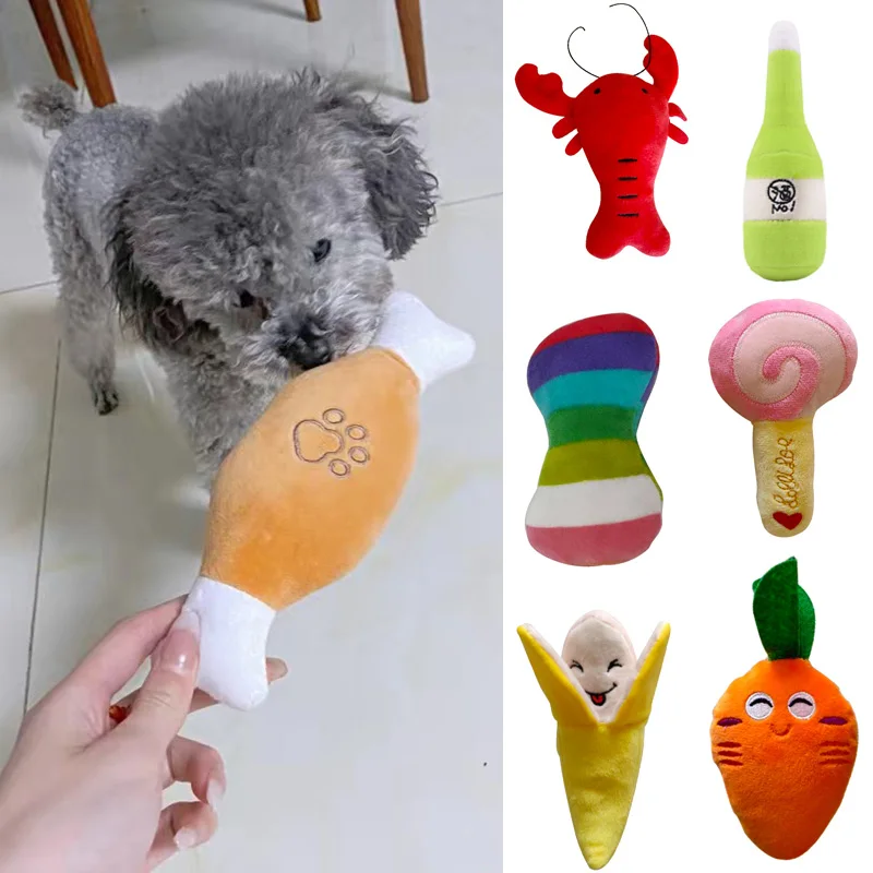 Puppy Dog Cat Squeaker Toys Soft Plush Pet Stuffed Little Toy for Small Dogs Chihuahua Pomeranian Gift Happy Time Pet Supplies