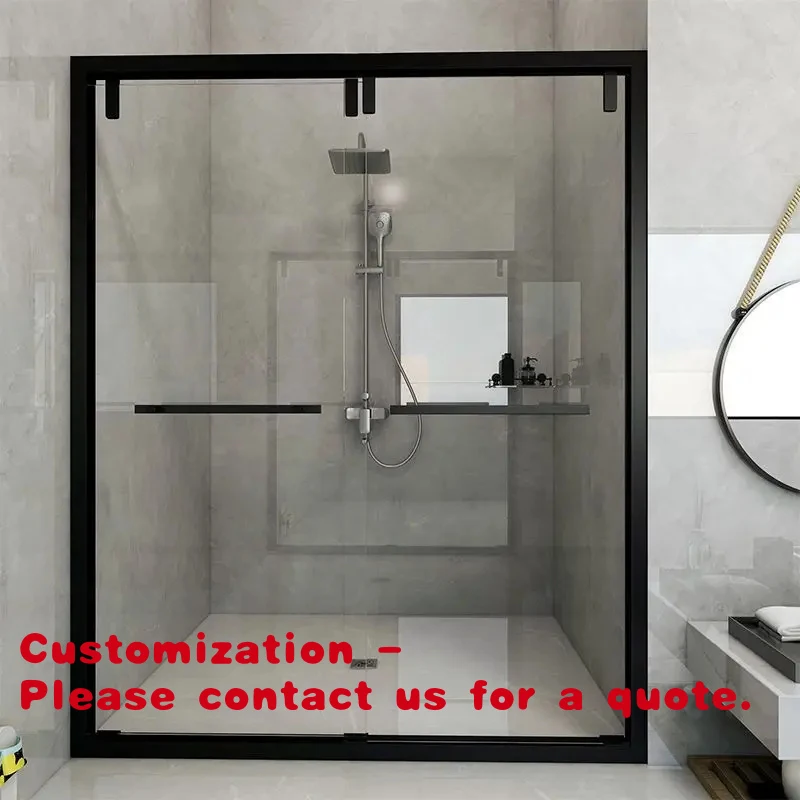 custom.Customized Frameless Sliding Hinge Door Rectangular Shower Screen Door Safety Tempered Glass Modern Straight Bath Apartme