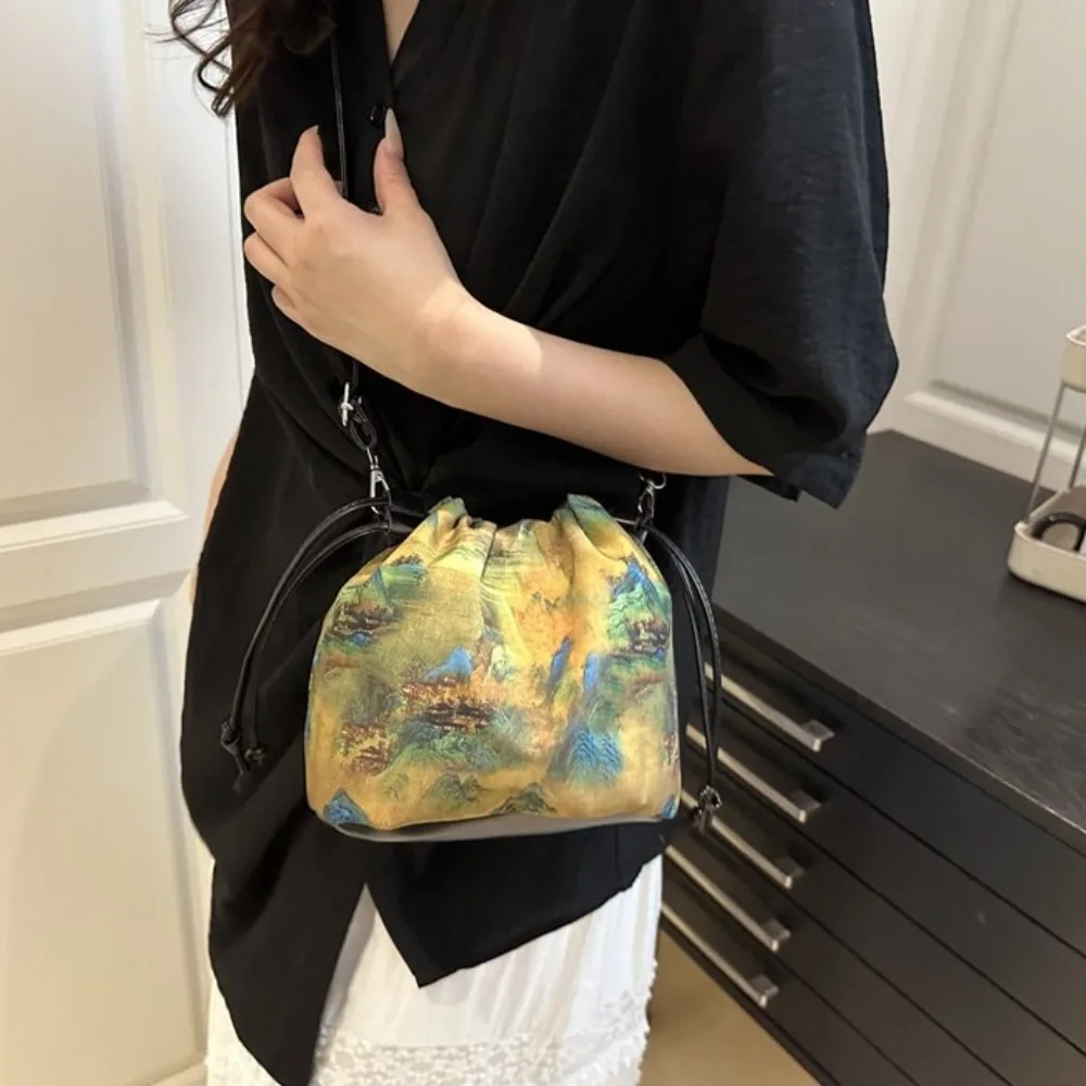 

Тканевые сумки с цветком, сумка для гигиенических салфеток, сумка на плечо, сумка через плечо в этническом стиле, кошелек, сумка Hanfu на шнурке, женская сумка