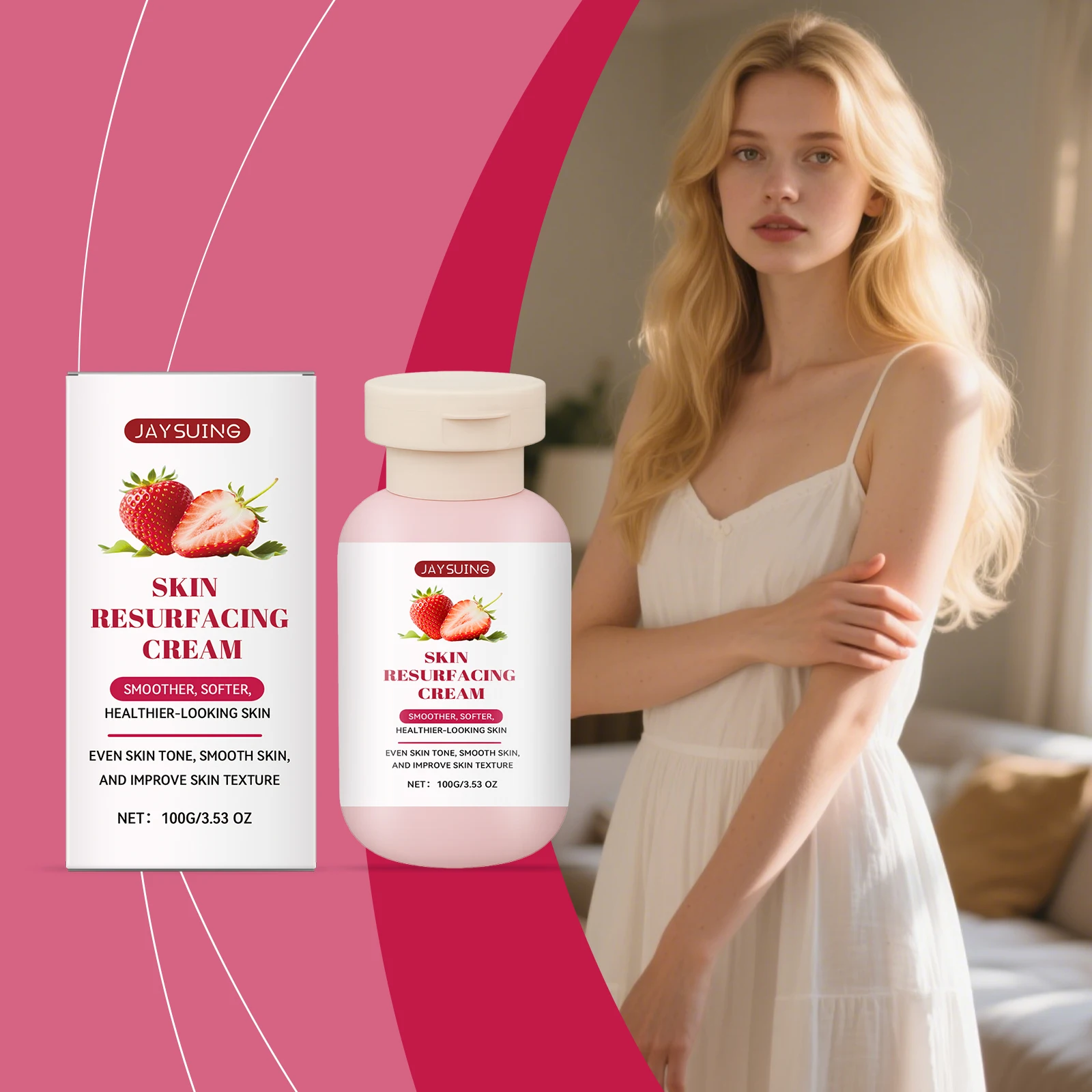 

Strawberry Skin Nourishing Cream Metabolism Old Keratin Improve Dullness Maintain Skin Elasticity Deep Moisturizing Body Lotion