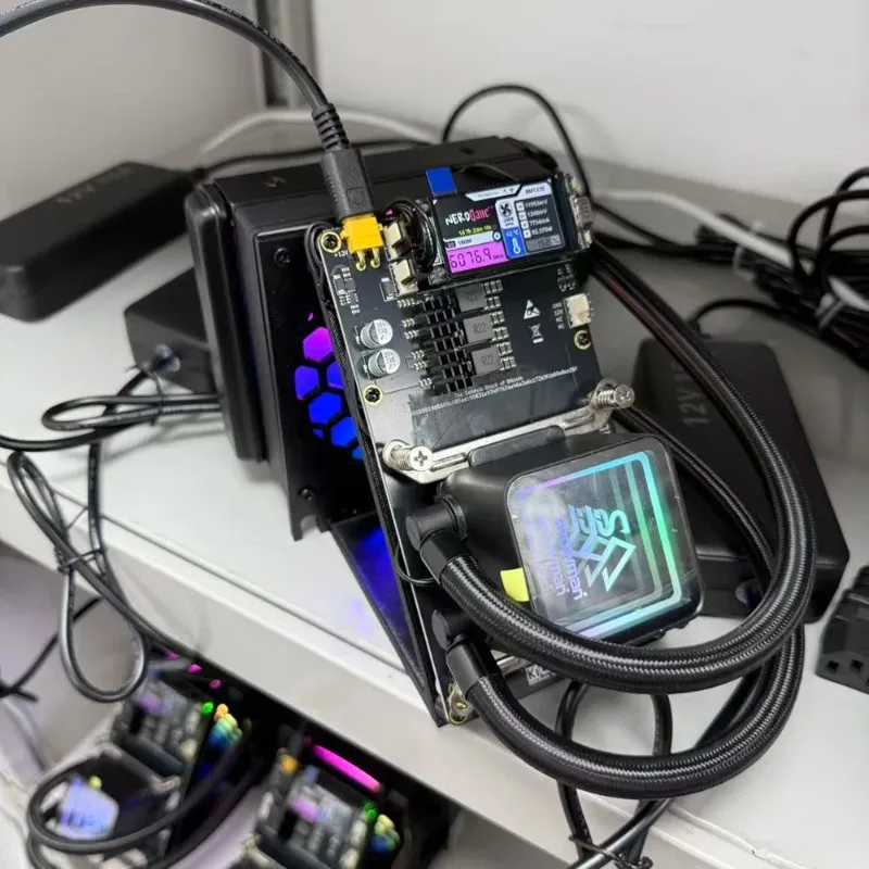 6.1 version water-cooled Asian Bitcoin mining machine BM1370 chip solo BTC 2.4G WiFi open source BTC 80W mining machine