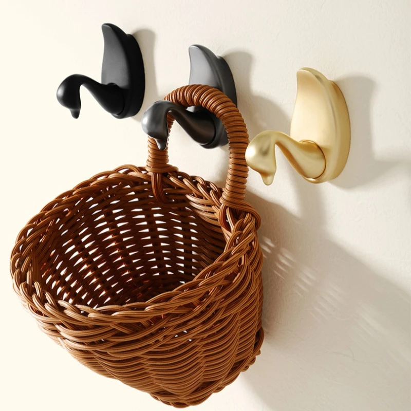 1 PC Swan Shaped Wall Mounted Hooks for Hanging Towel Bags Keys Racks Home Decor Coat Hook Creative Colorful Clothes Hangers