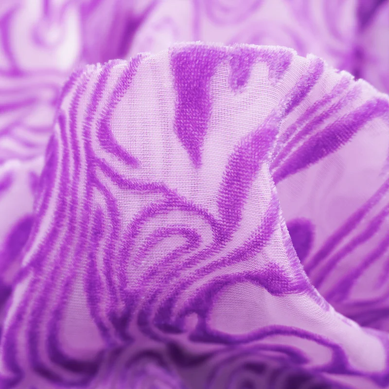 Onion Purple Vicose Burnt Out Velvet Fabric For Dress Telas Por Metro Tissus Au Mètre Ткань Для مخمل 벨벳 Terciopelo Tecido Sewing