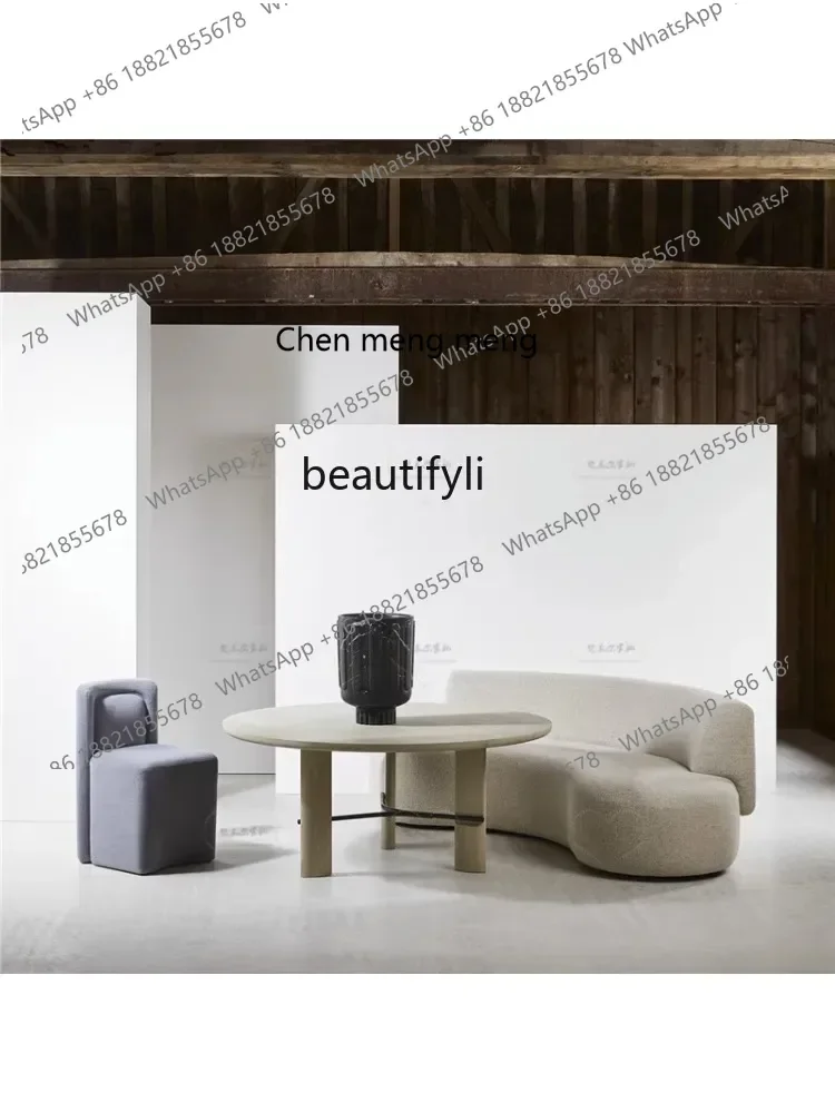 

ss7486 Light Luxury Curved Single Dining Chair Fabric Bedroom Makeup Make-up Chair Living Room Designer Couch