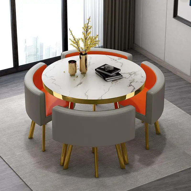 Light luxury negotiation table and chair, internet celebrity, small round table sales office, reception table and chair combinat