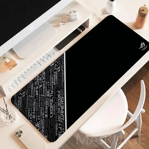 Imagen 2 del producto Alfombrilla de ratón negra fresca Asus Rog XXL, teclado grande para jugadores de juegos, alfombrillas antideslizantes con borde cosido, alfombrilla para ordenador portátil y tableta, Mini tapete para PC
