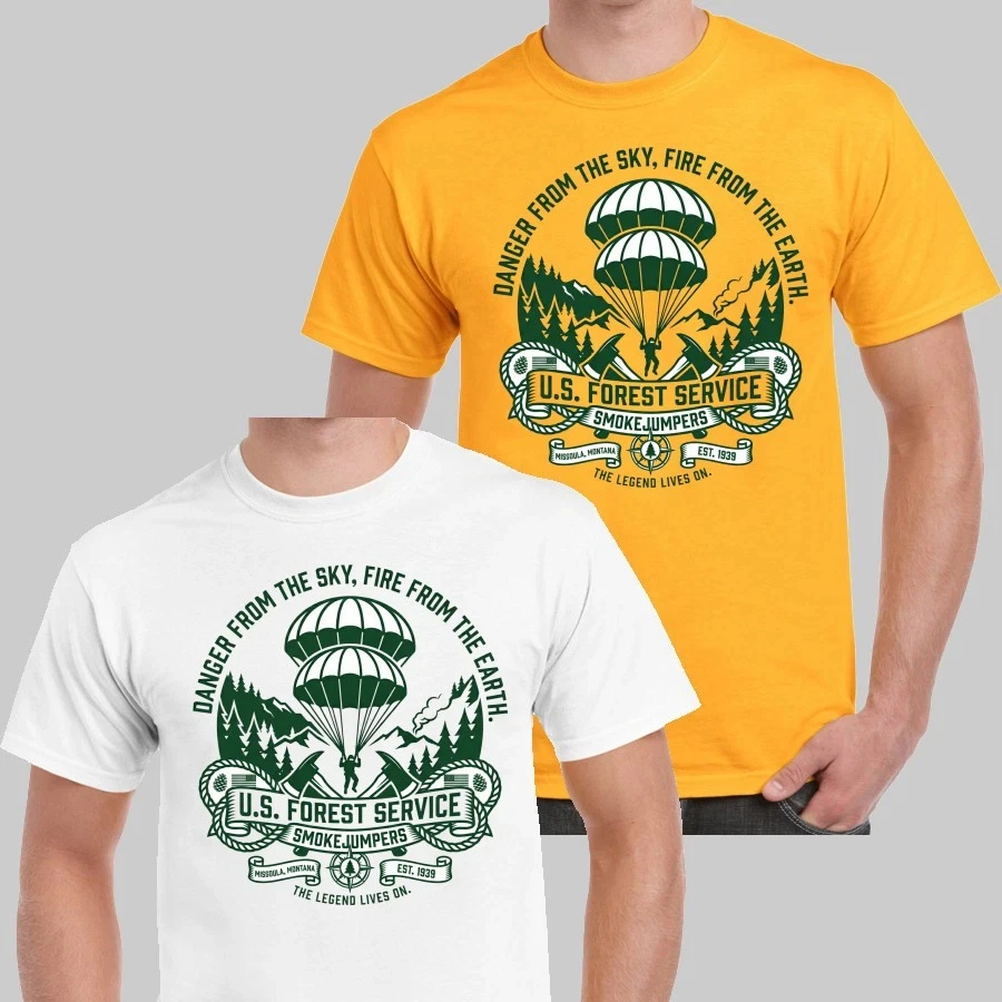 Retro Style Smokejumpers US Forest Service Wildland Firefighter T-Shirt