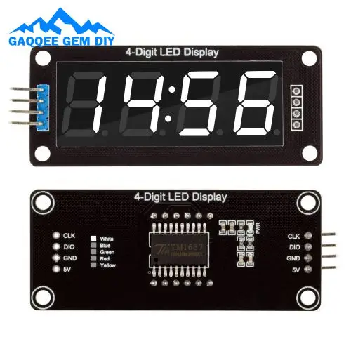 DC3.3 ~ 5.5V TM1637 Pantalla LED de 0,56 pulgadas Módulo de pantalla de 7 segmentos y 4 bits Módulo de pantalla de reloj electrónico Controlador serie
