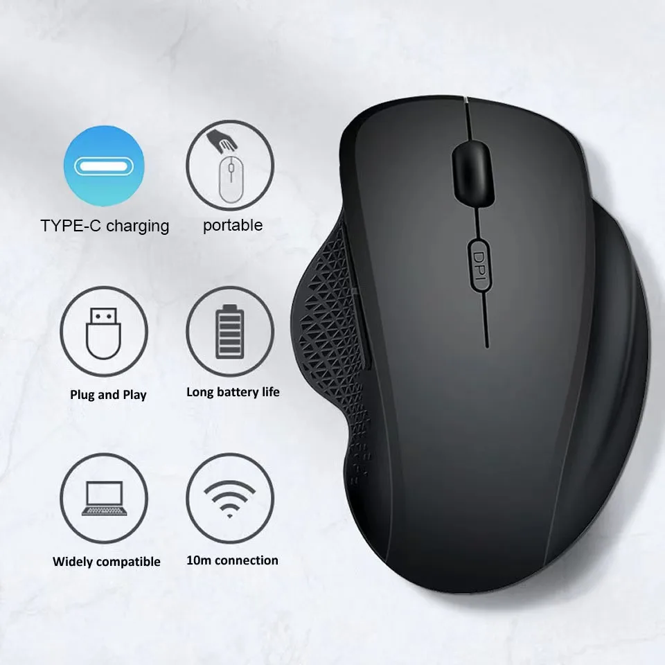 Wireless Mouse Gamer Gaming Mouse Bluetooth Mouse Wireless Type C Rechargeable Mause Ergonomic USB Computer Mice for PC Laptop