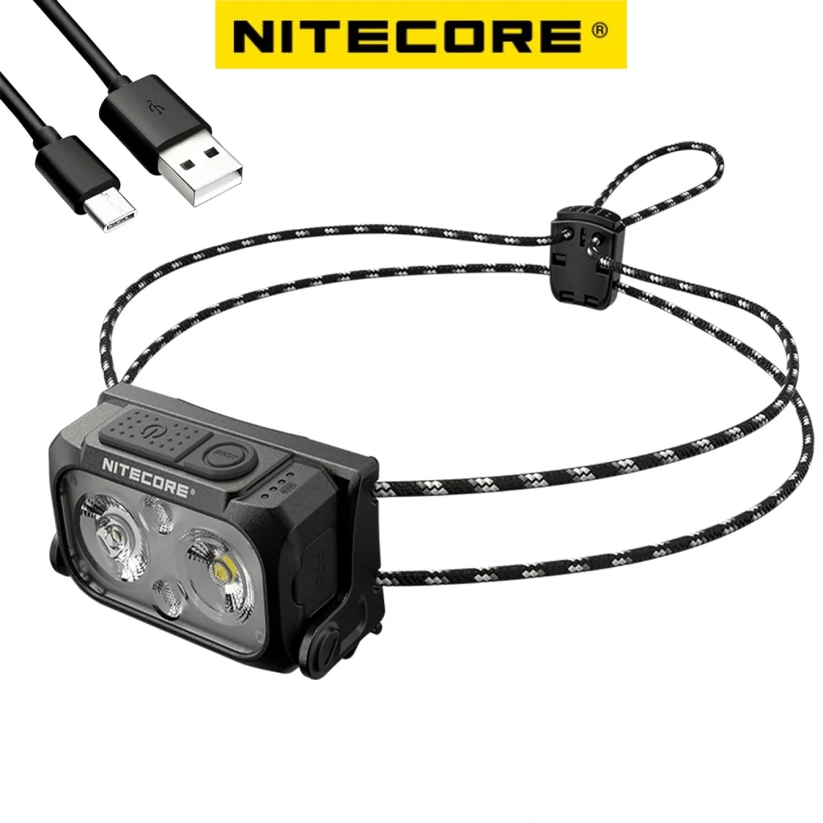 nitecore usb c farol recarregavel farol leve feixe duplo fontes de luz bateria embutida de 650mah 400 lumens nu25 ul 01