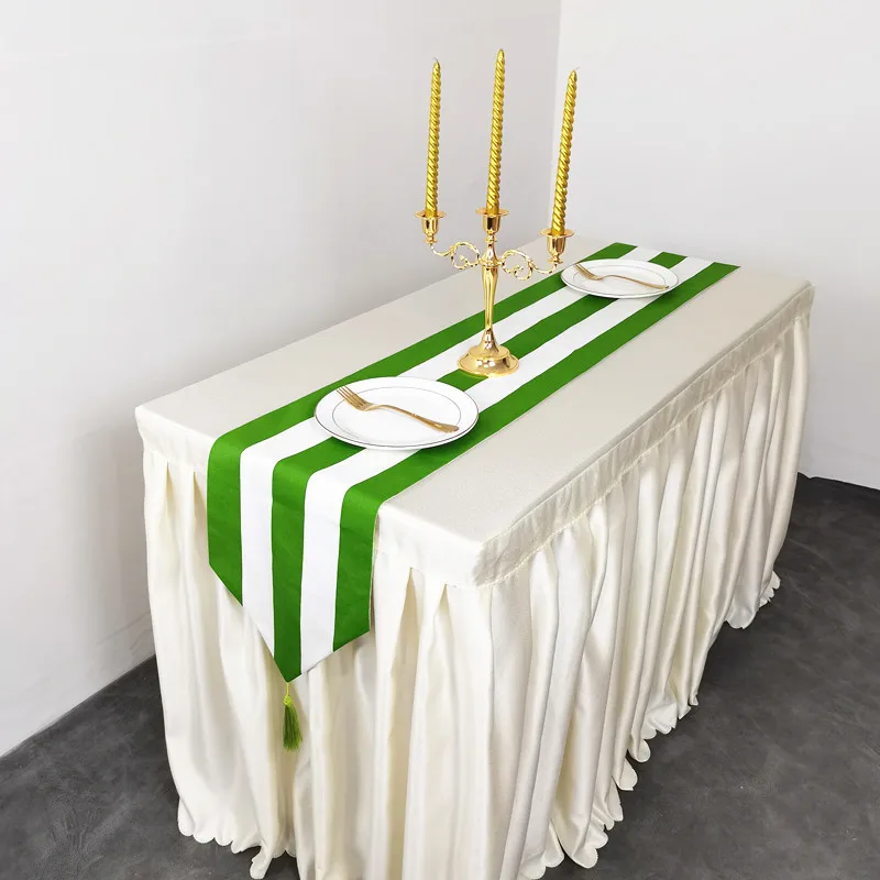 Conference Tablecloths Black and White Striped Table Flags Banquet Table Runner Christmas Festival Party Table Decoration