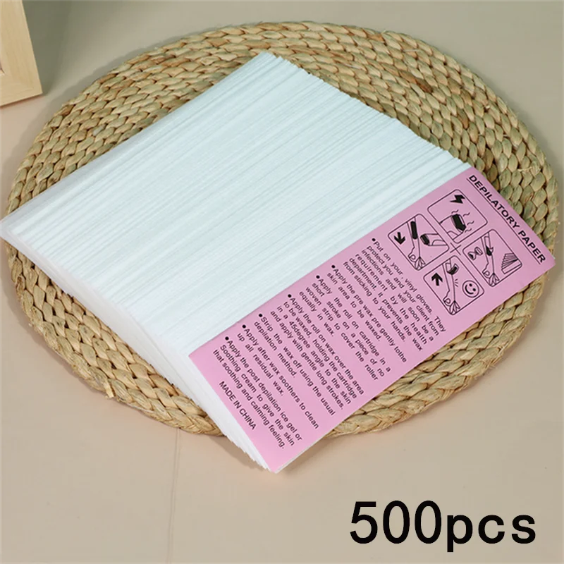 100/500 قطعة غير المنسوجة إزالة الشعر لفات ورق الشمع الجسم القماش لنزع الشعر شريط شمع لإزالة الشعر جودة عالية