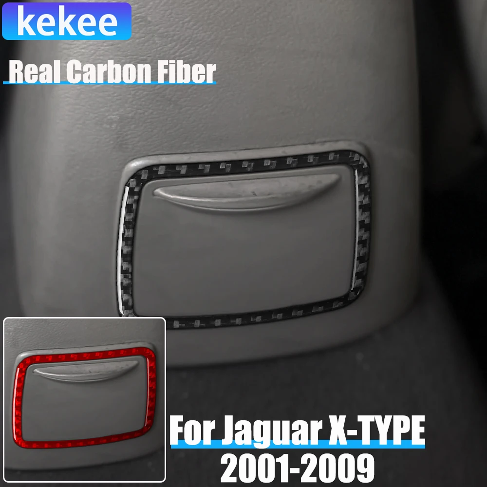 

Real Carbon Fiber Car Accessories Rear Ashtray Frame Decorative Trim Cover Soft Sticker For Jaguar X-TYPE X400 2001-2009