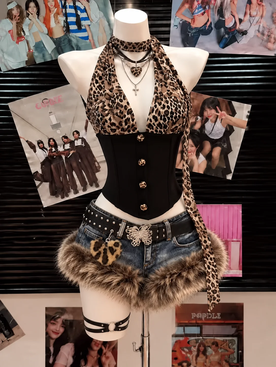 Y2K Punk Subculture Women Two Piece Sets Crop Top Shorts Retro Harajuku Streetwear Korean Fashion Vintage Casual Outfit