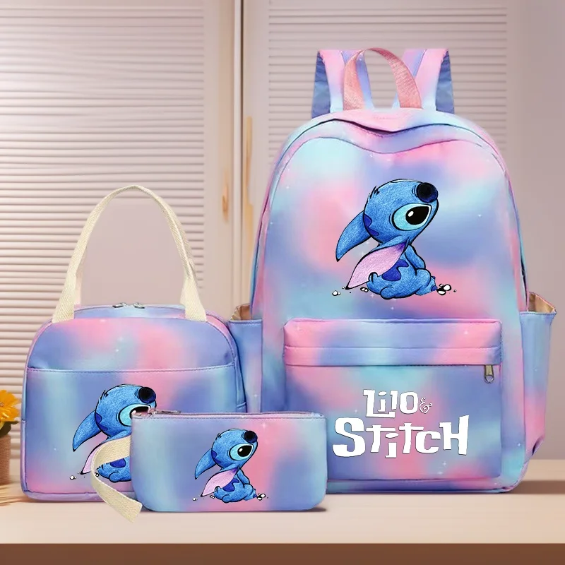 

3 шт., набор рюкзаков Lilo Stitch, сумка для обеда и пенал, легкий, большой вместительный, с героями мультфильмов, подарок для путешествий на открытом воздухе