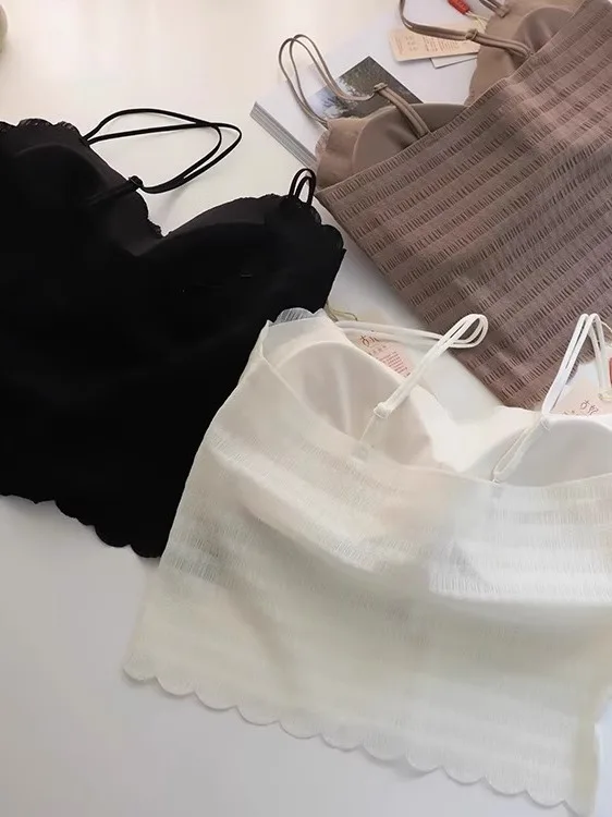 White Lace Strap Vest Women Summer Outerwear Sl Anti Exposure Beautiful Ba Underwear Tube Top irt Fem Faion