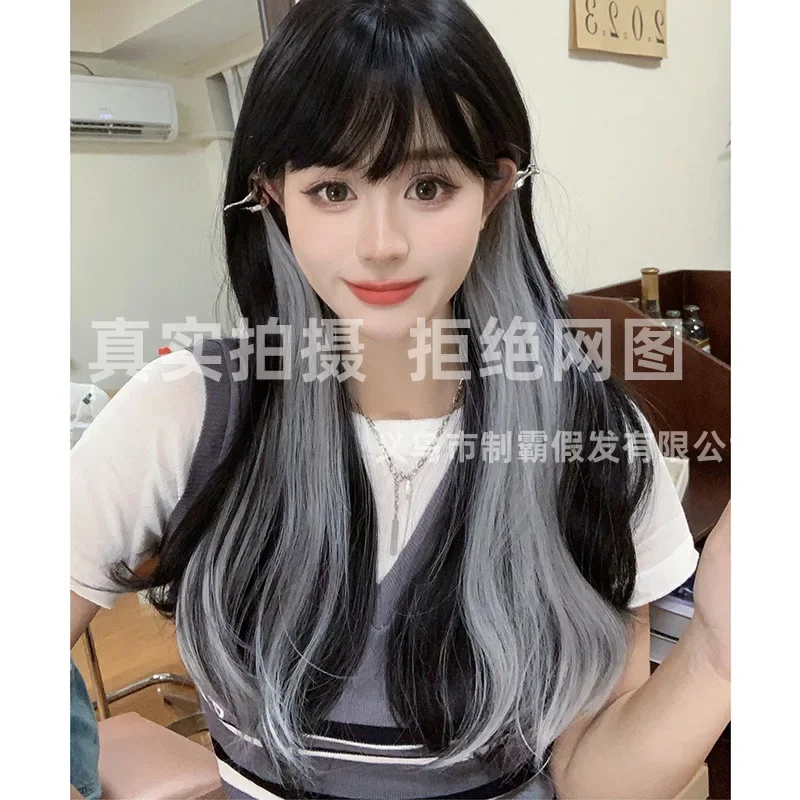 

FC6Long Hair All Over The Head Micro-curly Gradient Highlights Natural Temperament Cosplay Lolita Daily Wigs Heat Resistant@FC8！