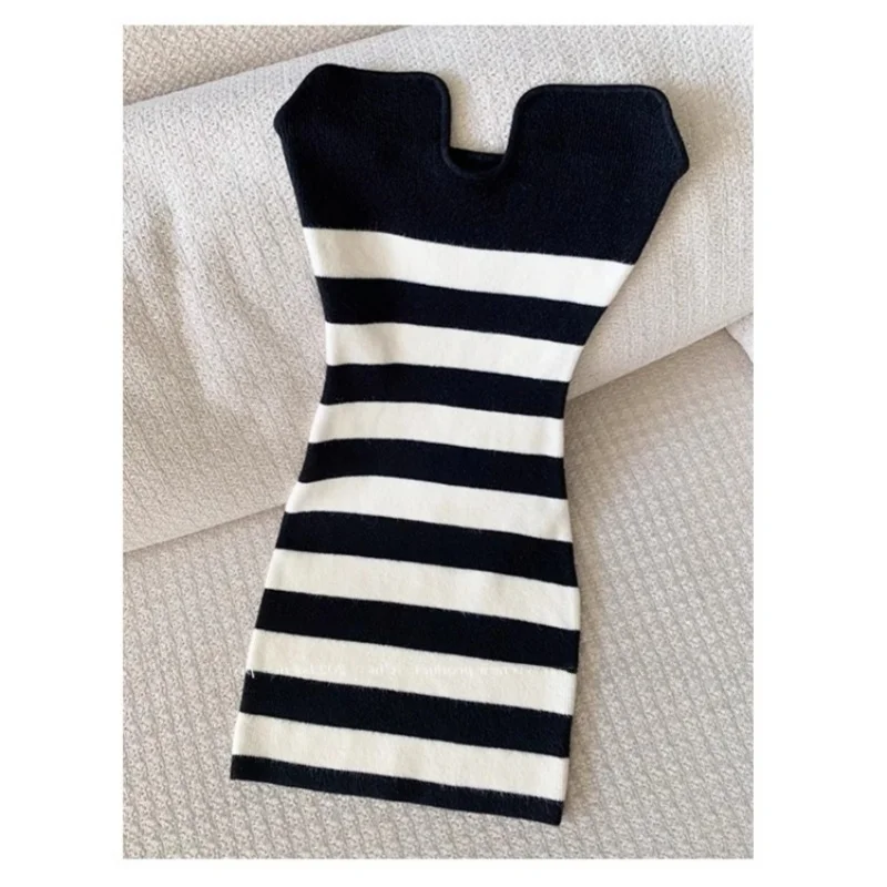 

Chill Tokyo Lovers Women's Slim Fit Striped Wrap Dr U-Ne ort Skirt Sexy Pure Desire Autumn Winter Seasonal Faion Dr