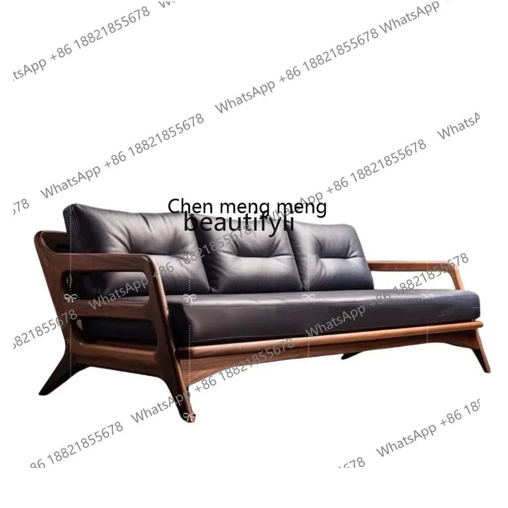 

X Q New Chinese Sofa North American Black Walnut Arhat Bed Living Room, Ebony Modern HY