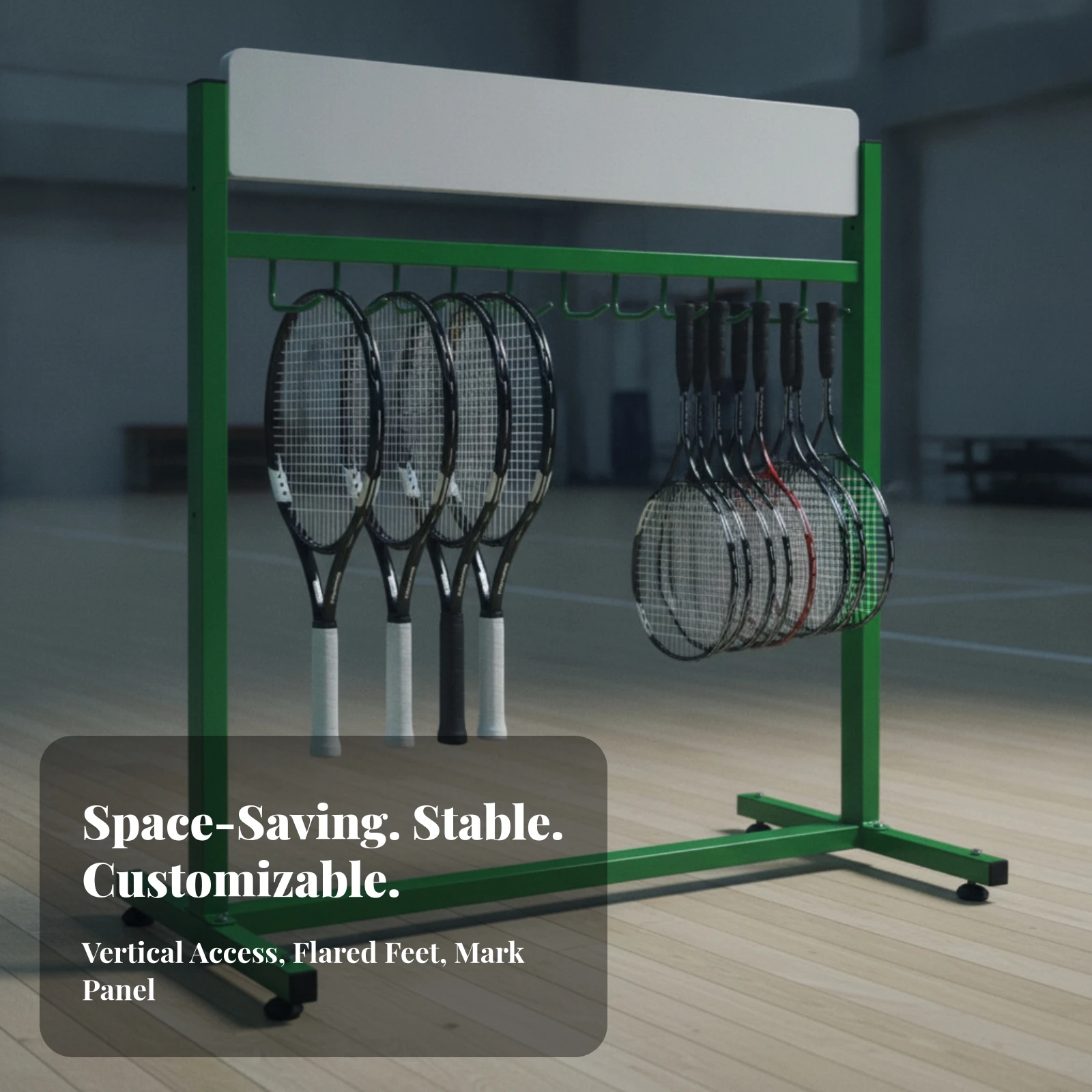 Tennis Racket Storage Rack Heavy-Duty Tennis Racket Storage Stand Large Capacity Stable for Sports Clubs, Training Rooms, Gyms