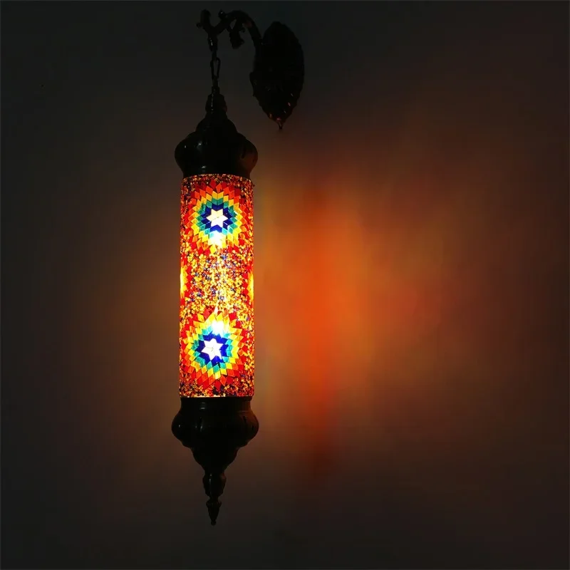 Turkish Handmade Glass Wall Lamps Mediterranean Bohemia Retro Lights Bedroom Home Decor for Dinning Room LED Lighting Fixtures