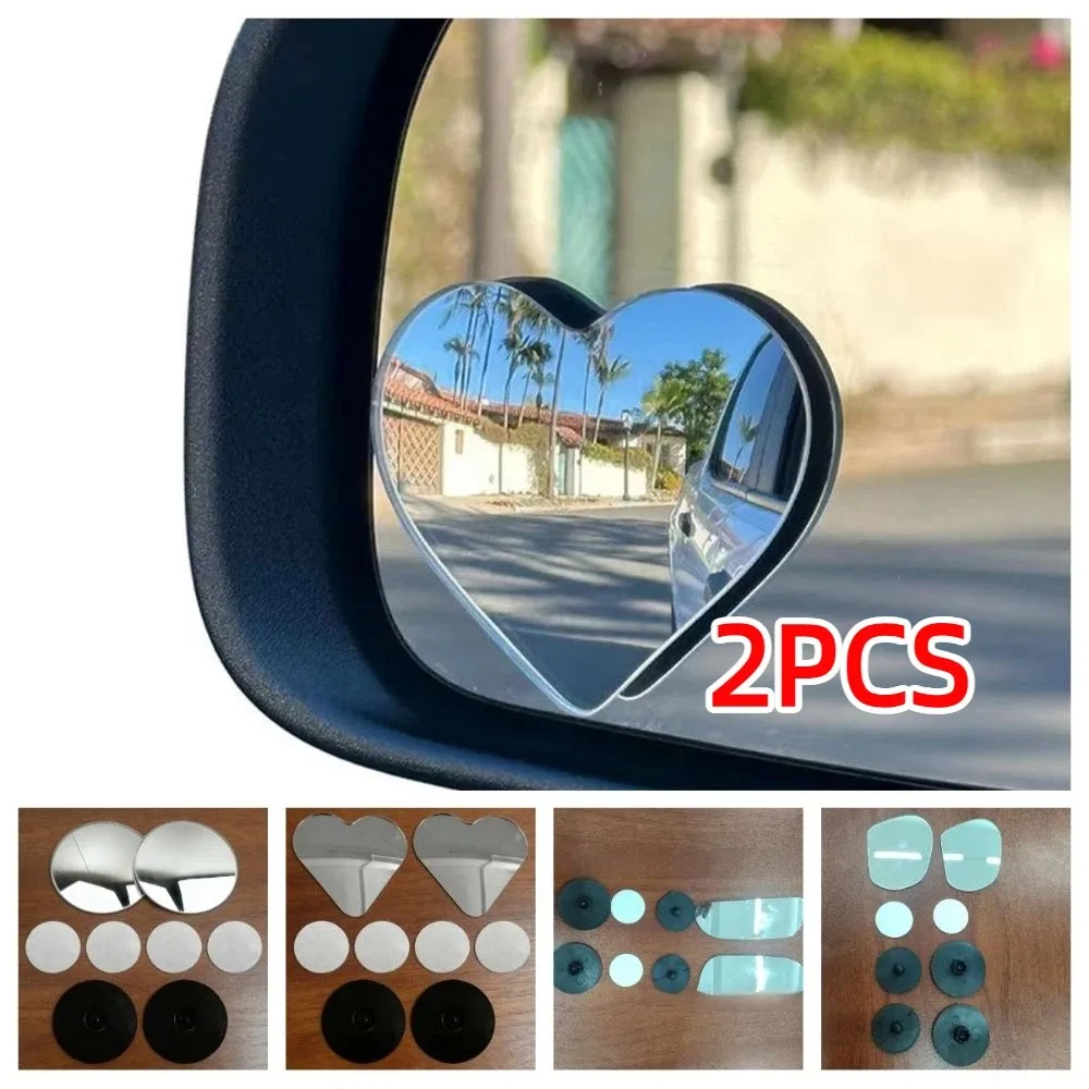 

2Pcs 360 Degree Car Blindspot Mirror Adjustable Angle Multiple Shapes Blind Spot Mirrors Convex Mirror Frameless