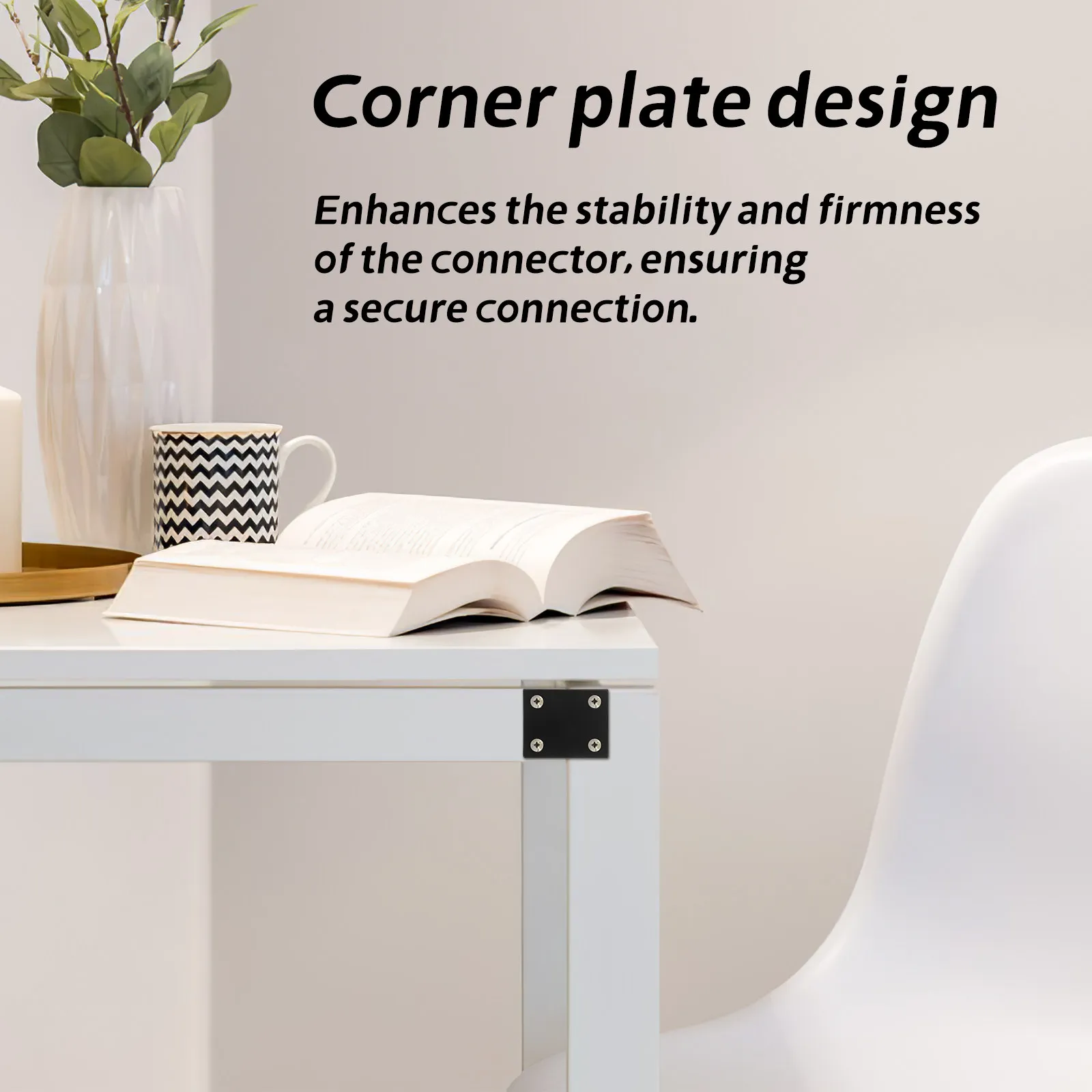 5Pcs Premium Stainless Steel Flat Mending Plate Corner Bracket for Wood Furniture Cabinet Shelf Table Chair Mounting Metal