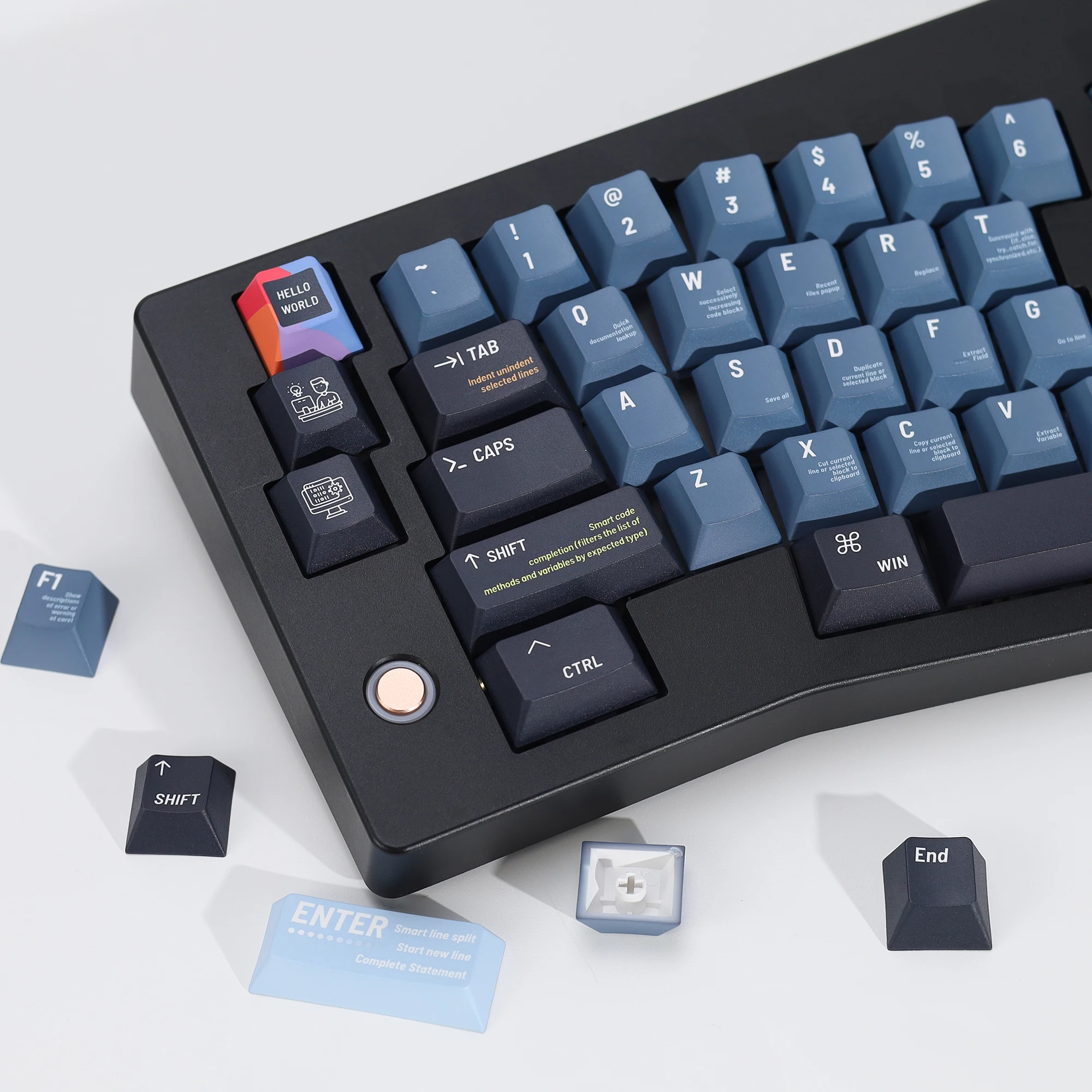 Gaming Accessories Aesthetic - KBDiy 143 Tasten, schwarze Programmier-Tastenkappen, individuell