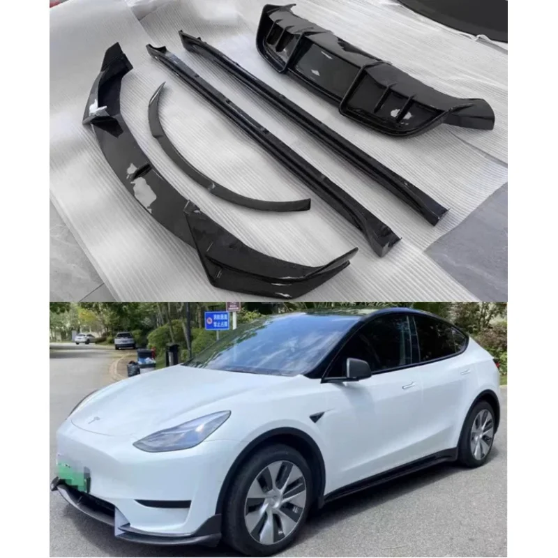 

For Tesla Model Y 2020 2021 2022 2023 Real Carbon Fiber Bumper Front Lip Rear Trunk Diffuser Side Skirts Spoiler Body Kit