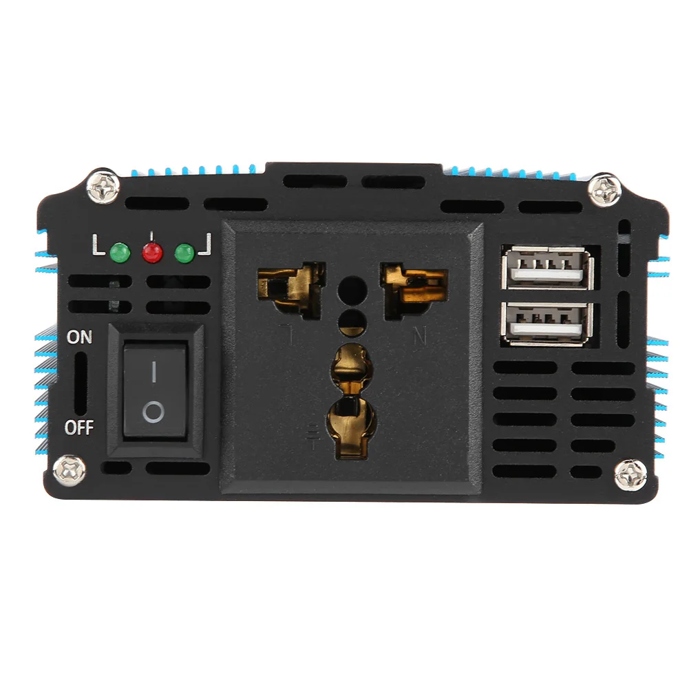 500 واط تيار مستمر 12 فولت إلى التيار المتناوب 220 فولت ‐ 240 فولت الذروة 600 واط محول طاقة السيارة محول شاحن USB مزدوج