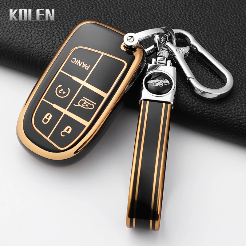 Mode TPU Auto Schlüssel Fall Abdeckung Für Jeep Renegade Frand Cherokee Dodge Journey Ladegerät Chrysler 200 300 300 5 Tasten Schutz