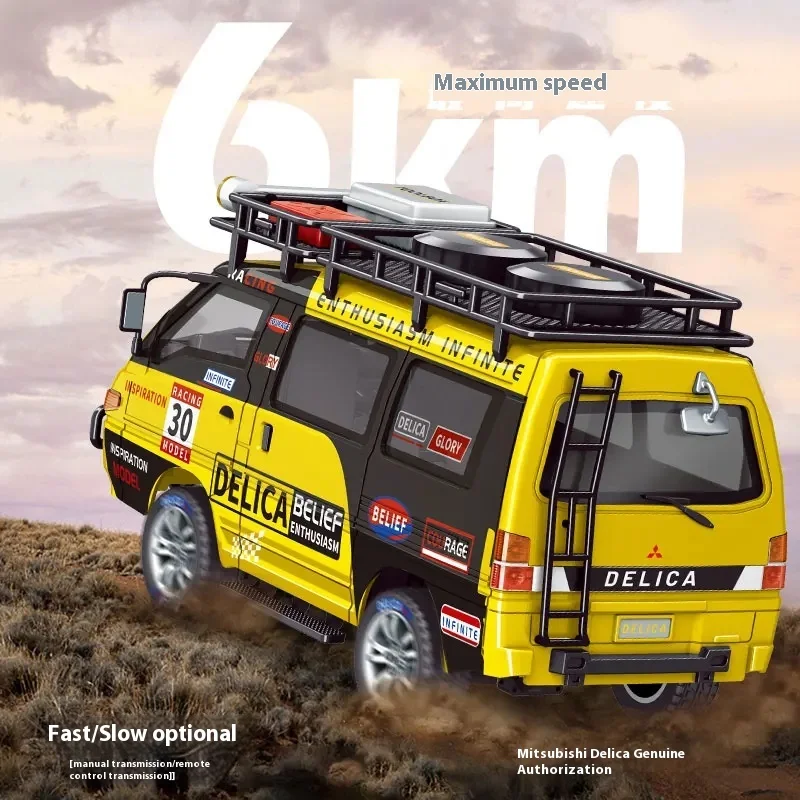 

Новый Delica масштаб 1:24 радиоуправляемый автомобиль с дистанционным управлением игрушечный автомобиль с управляемыми фарами и сдвигом 2wd/4wd отличный подарок для мальчиков