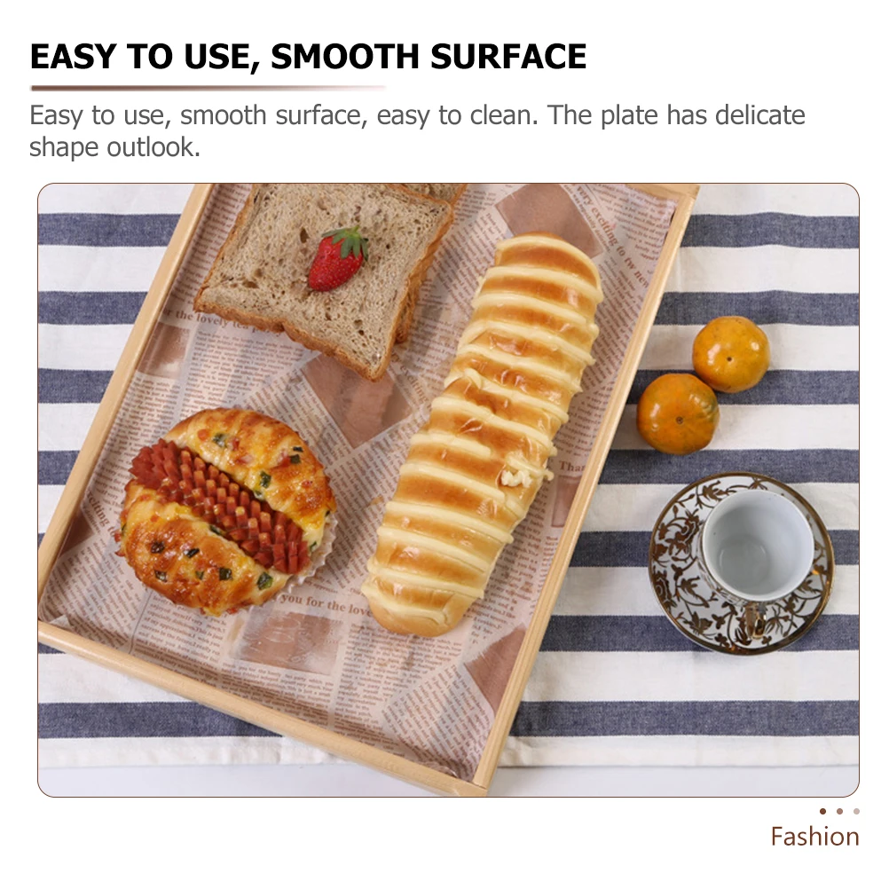 

Baking Display Tray Rustic Decor Food Kitchen Plate Tableware Small Wood Decorative Serving for
