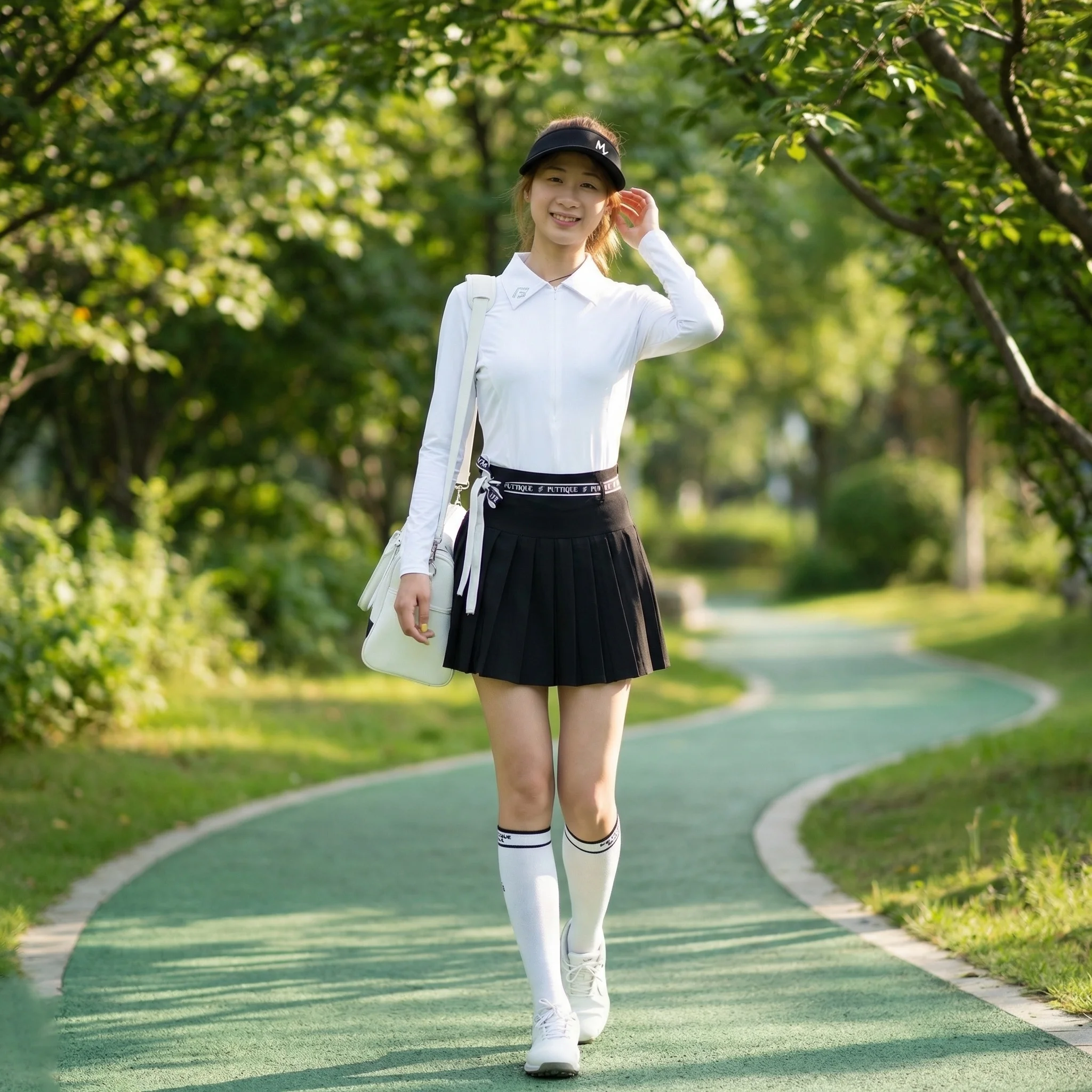 Women's Golf Skirt Summer Tennis Short Skirt Korean Style Badminton Skirt Quick Dry Elastic Anti-Light Folded Skirt