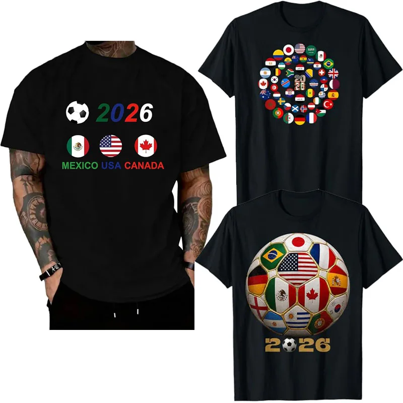 Camiseta de Fútbol Mundial 2026 con Banderas de Cada País, Camiseta Deportiva para Amantes del Deporte, Camiseta de Fútbol 2026 para Fanáticos de EE. UU., Canadá y México, Ropa de Fútbol Unisex